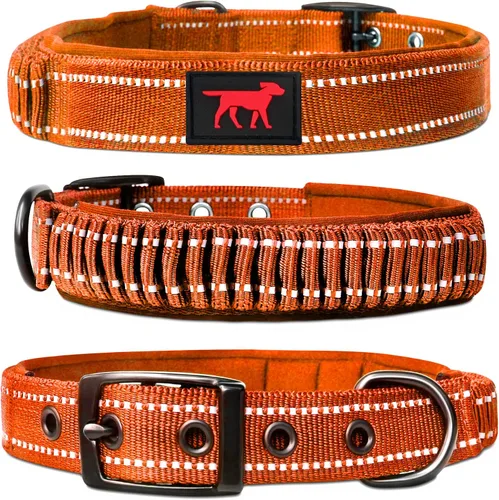 Vista 11 de Tuff Pupper Collar de perro resistente con asa Collar de nailon balístico resistente Collar de perro reflectante acolchado con hardware