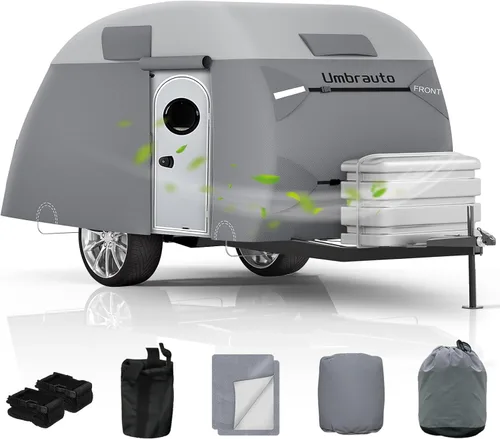 Vista 20 de Umbrauto Cubierta para caravana de 5ª rueda de 28 a 31 pies, 7 capas superiores extra gruesa, cubierta de quinta rueda, impermeable, resistente al