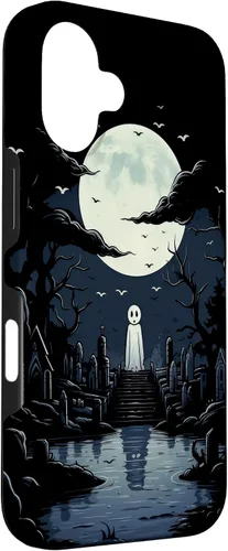 Vista 3 de iPhone 16 Ghost Halloween Cemetery Scary Creepy Case