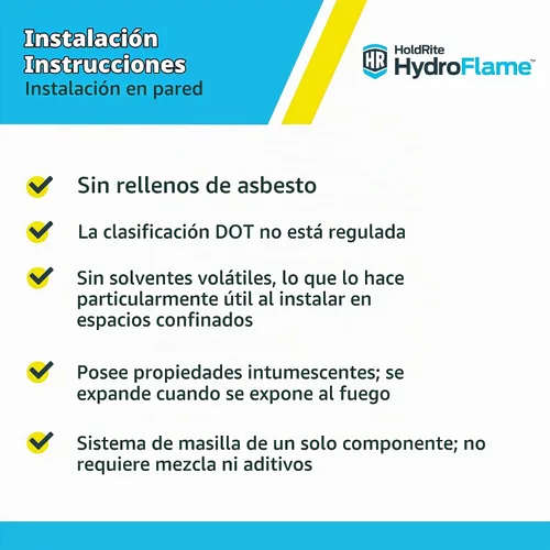 Vista 5 de Holdrite HydroFlame HF-PP-1 - Almohadillas de masilla Firestop de 7 x 7 pulgadas, (paquete de 20) con clasificación de fuego, HF-PP-1