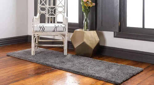 Vista 2 de Unique Loom Solo Collection - Alfombra de área Calabasas (2' 2" x 6' 7", color gris)