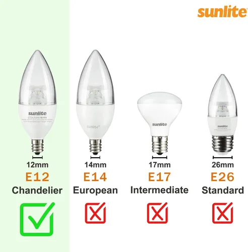 Vista 5 de Sunlite Bombilla LED Edison B11 40270 con punta de torpedo, 7.5 vatios (equivalente a 60 W), 810 lúmenes, base de candelabro E12, regulable