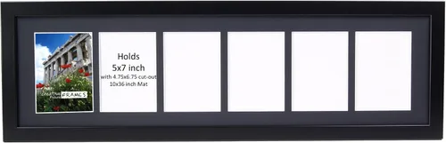 Vista 44 de Creative Picture Frames Marco de Fotos Negro con 2 Aberturas de Vidrio que Contiene Fotografías de 5 por 7 Pulgadas con Paspartú Negro de 10X12