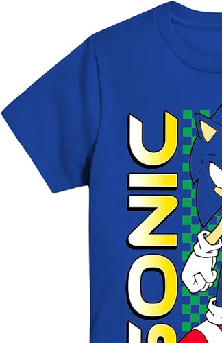 Vista 6 de SEGA Camiseta de Sonic The Hedgehog para niños, Sonic, Tails and Knuckles, The Hedgehog Trio, camiseta