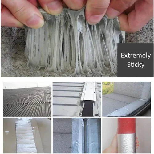 Vista 2 de Cinta de goma butílica, Cinta de papel de aluminio sellada, Banda autoadhesiva sellada impermeable, Cinta de reparación flexible, para grietas