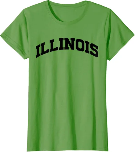 Vista 4 de Illinois Gift - Camiseta de diseño deportivo con texto universitario, gris, S