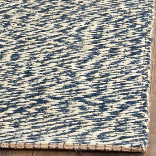 Vista 3 de SAFAVIEH Natural Fiber Collection - Alfombra de pasillo de 2 x 6 pies, azul y marfil, yute hecho a mano, ideal para zonas de alto tráfico en sala