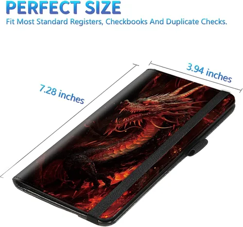 Vista 89 de Funda para chequera para hombres y mujeres, cartera de cuero RFID con ranuras para tarjetas de crédito, soporte de cheques duplicados personales
