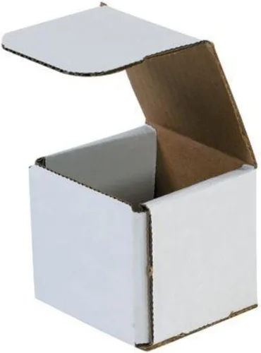 Vista 18 de Secure Seal Cajas de envío – Sobres de cartón corrugado plegable blanco de 4 x 3 x 2 pulgadas – Embalaje de cartón corrugado plegable blanco