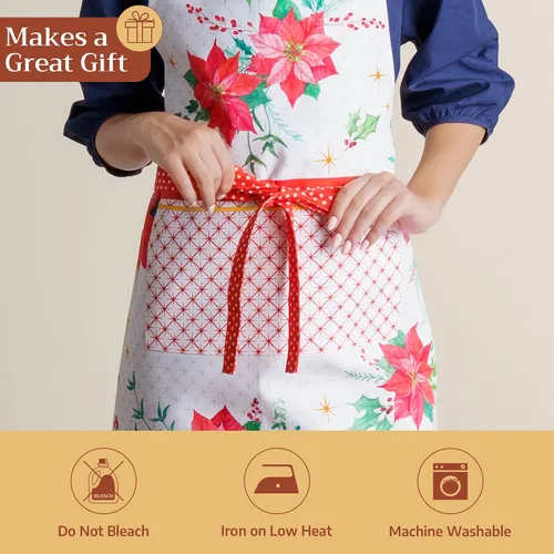 Vista 641 de Maison d' Hermine Delantales para mujer con bolsillo, 100% algodón (27.50 x 31.50 pulgadas)