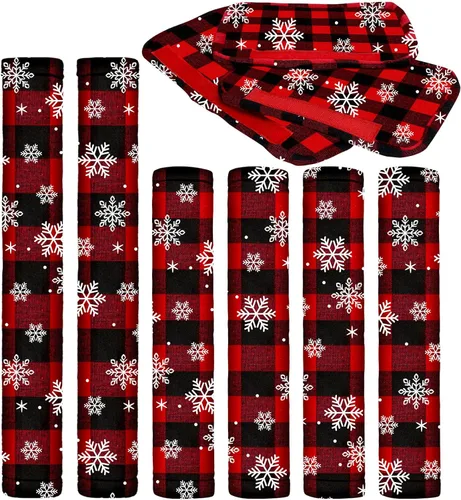 Vista 10 de Boao 6 piezas de cubiertas para manijas de puerta de refrigerador de Navidad, cubiertas gruesas de cuadros para gabinetes, cubiertas protectoras
