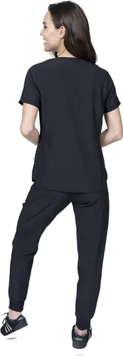 Vista 4 de Conjunto de uniforme médico para mujer, con 7 bolsillos, elástico en 4 direcciones, para enfermera, dentista, Elements Select ES2956