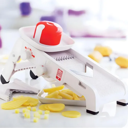 Vista 2 de TUPPERWARE Chef Mando-Chef D202 - Rallador multirebanador Mandolino Küchenenstar Blanco/Rojo