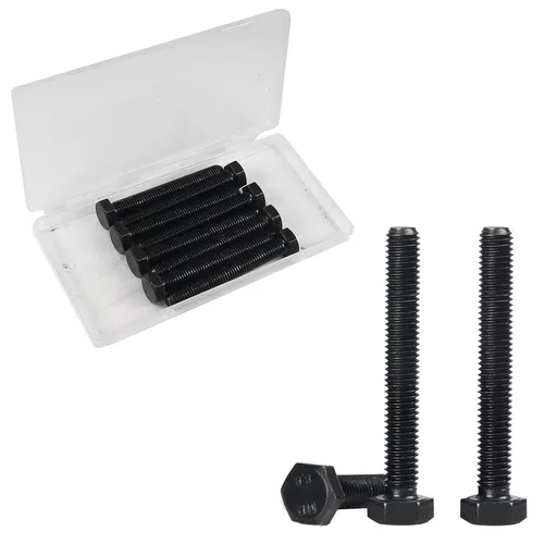 Vista 14 de Tornillos hexagonales M6, pernos de cabeza hexagonal M6-1.0 x 16mm, acero al carbono Grado 8.8, acabado de óxido negro, rosca completa, pernos