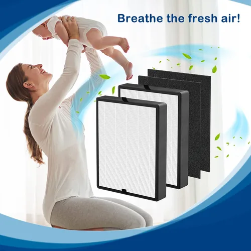 Vista 5 de Filtro de repuesto True HEPA 45i compatible con BreatheSmart Flex y purificador de aire 45i, 2 filtros HEPA con 2 prefiltros de carbono, filtro