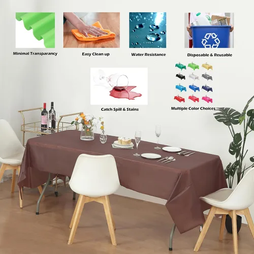 Vista 113 de Evershine - Mantel de plástico resistente (reutilizable, 12 unidades)