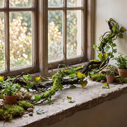 Vista 2 de Janinka 55in Large Bendable Artificial Tree Branches with 43in Moss Vine