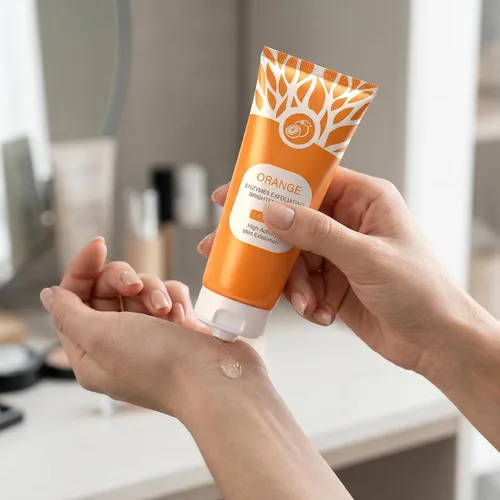 Vista 6 de Gel exfoliante naranja para cara y cuerpo, gel exfoliante de enzimas naranjas, gel exfoliante facial hidratante de limpieza profunda, todo