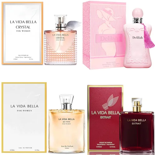 Vista 24 de A CENTER Juego de perfume de 4 piezas para mujer, set de regalo