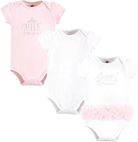 Vista 310 de Hudson Baby baby-girls Cotton Bodysuits 3-pack