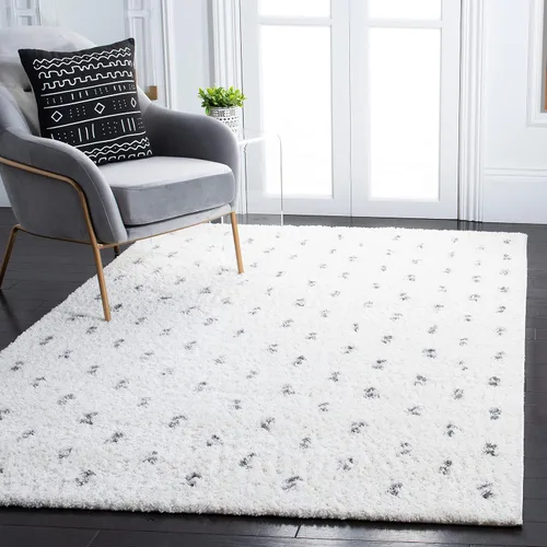 Vista 10 de SAFAVIEH Berber Shag Collection - Alfombra para pasillo, 2 pies 2 pulgadas x 9 pies, diseño de puntos, no desprende pelusa y de fácil cuidado, 1.2