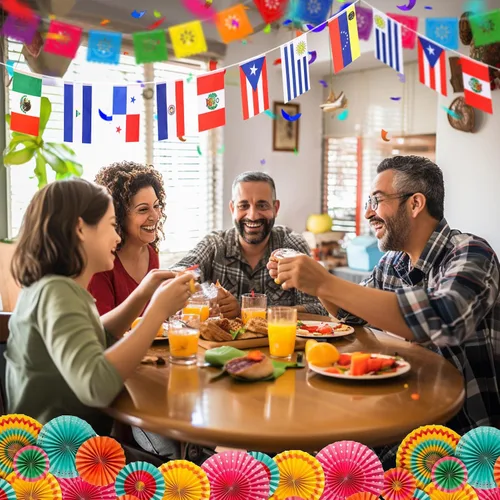 Vista 7 de Banderas de cuerda de América Latina de 21 países, decoraciones del mes de la herencia hispana, pancartas surtidas de bandera latina de 25 pies