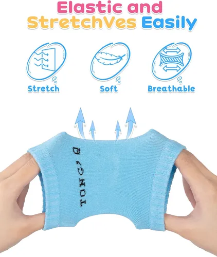 Vista 12 de BOSONER Rodilleras antideslizantes para bebés, rodilleras unisex para bebés y niños pequeños, 5 pares