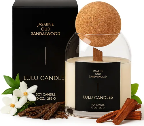 Vista 20 de Lulu Candles After Dark - Teca Caoba Vela Perfumada de Soja de Lujo en Frasco Vertida a Mano en los EE.UU. Altamente Perfumada y Duradera