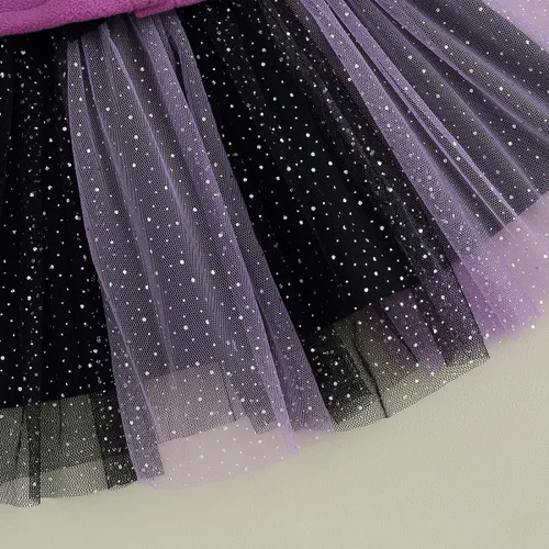 Vista 7 de vchoohce Traje de Halloween para bebé niña pequeña, sin mangas, tutú enterizo, vestido con capucha, abrigo para disfraz de Halloween
