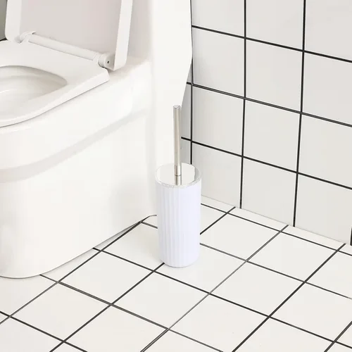 Vista 4 de YCOCO Juego de accesorios de baño, 8 piezas de plástico blanco con soporte para cepillos de dientes, taza de enjuague bucal, jabonera, dispensador