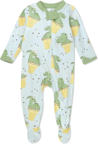 Vista 25 de HonestBaby Baby-Boys Classics Sleep & Play Footed One-piece Pajama Sleeper 100% Organic Cotton Raya Negrita Rojo Blanco Blu