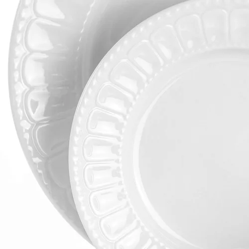 Vista 3 de Elama Charlotte - Vajilla de porcelana (20 piezas), color blanco