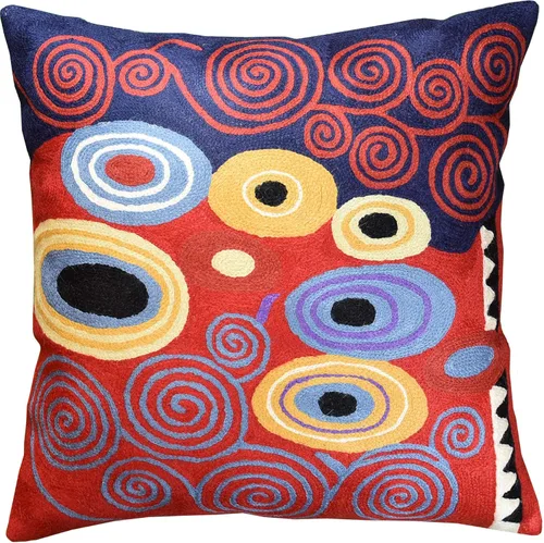 Vista 14 de Klimt - Funda de almohada moderna azul para sofá Almohadas contemporáneas azules Cojín de silla moderno abstracto Almohada moderna