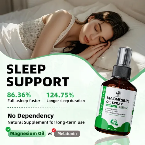 Vista 2 de iMATCHME Spray de aceite de magnesio para pies y cuerpo – Spray tópico de magnesio para dormir, calambres en las piernas y relajación muscular