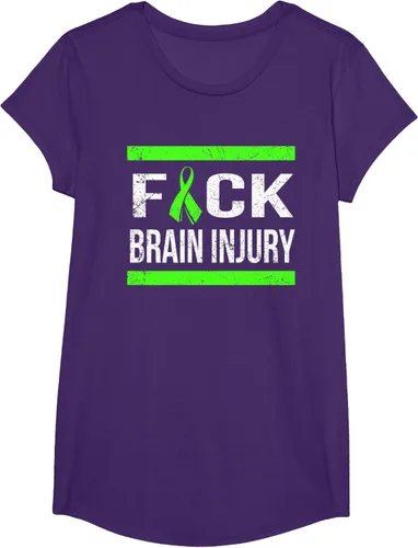 Vista 17 de Apoyo Daño cerebral Concienciación T Shirt, mujer L, Asphalt Negro