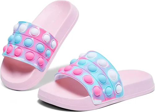 Vista 9 de Engtoy Sandalias para niños y niñas, unisex, ligeras, antideslizantes, puntera abierta, cómodas, para ducha, playa, divertidas sandalias