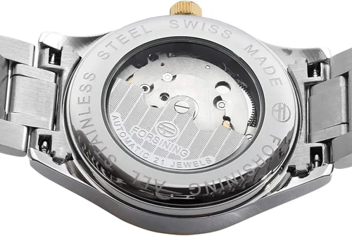 Vista 6 de FORSINING Reloj analógico de lujo para hombre, con movimiento automático, de acero inoxidable, colección FSG9406M4T1