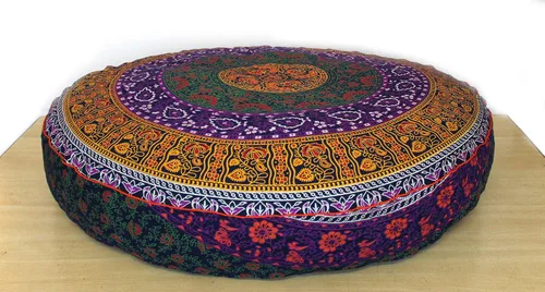 Vista 28 de ICC - Funda de cojín cuadrada grande de algodón con diseño de mandala, funda de almohada hippie, funda de almohada para el suelo con cremallera