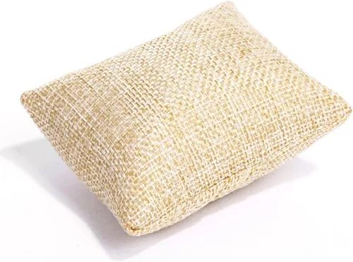 Vista 9 de QUUPY 6 unidades pequeñas de lino para reloj de pulsera de joyería, cojines para brazalete, tobillera, colgantes, aretes y collares, organizador