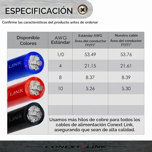 Vista 4 de Cable de alimentación de batería de amplificador de coche de 5 pies 4 GA calibre AWG Cable de tierra CCA rojo escarcha