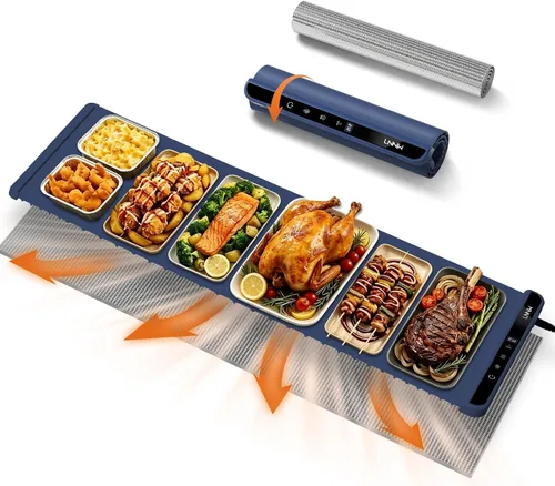 Vista 11 de Warming Mat for Food, 26x15 Inch, Dark Blue, Fast Heat, Child Lock