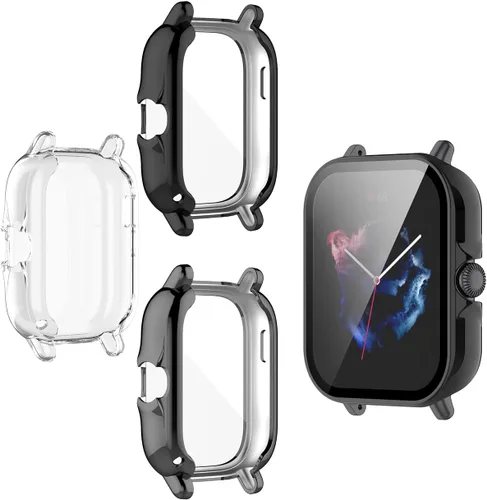Vista 7 de TenCloud Carcasas compatibles con Amazfit GTS 3 Smartwatch hombres mujeres reloj caso TPU suave cubierta parachoques parachoques cubierta para Negro