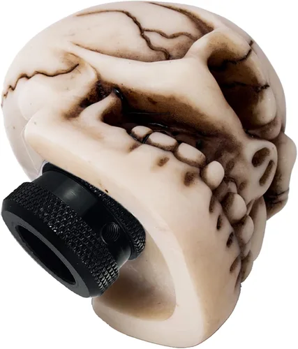 Vista 7 de Pomo de cambios con forma de calavera para palanca de cambios de coche, color beige, ajuste universal para la mayoría de las transmisiones manuales
