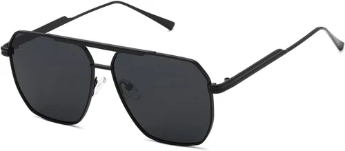 Vista 8 de kimorn Gafas de sol polarizadas para mujer y hombre, retro, de gran tamaño, cuadradas, vintage, clásicas, grandes, de metal, K1221