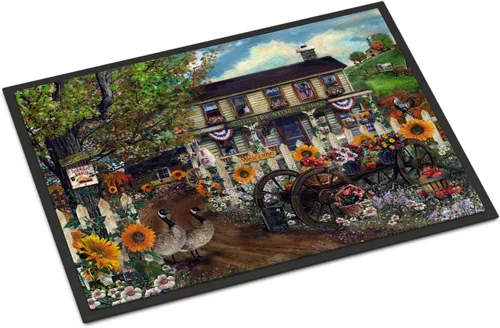 Vista 59 de Caroline's Treasures PTW2009MAT - Felpudo de calabaza y hojas de otoño, 18 x 27 pulgadas, tapete para puerta delantera, interior y exterior