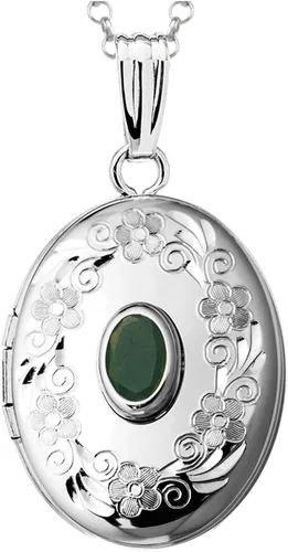 Vista 9 de FJC Finejewelers Sterling Silver Birthstone Locket Pendant Necklace Aguamarina (Aquamarine)