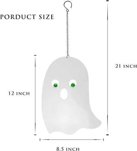 Vista 6 de Ghosts - Decoraciones de Halloween para exteriores, paquete de 3 fantasmas colgantes de 21 pulgadas para uso en interiores y exteriores BVLFOOK