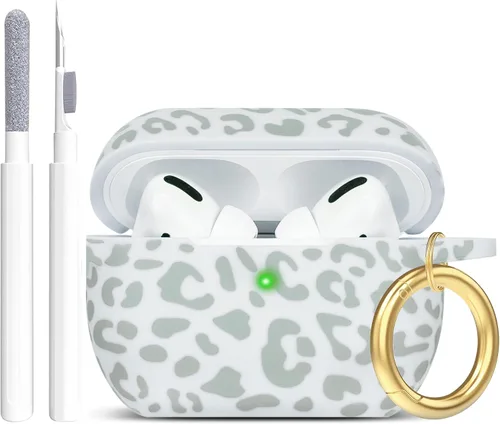 Vista 40 de Compatible con funda AirPods Pro 2019, Gawnock Funda de silicona suave y flexible para funda AirPods Pro para mujeres y niñas con llavero (Caqui)
