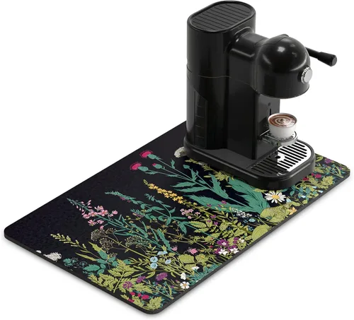 Vista 59 de Rnivvi Tapete de secado de platos para encimera de cocina, 16 x 18 pulgadas, bonita almohadilla de secado absorbente resistente al calor con goma