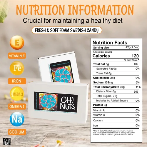 Vista 2 de Oh! Nuts Rebanadas de fruta de gelatina de frambuesa azul azúcar – Bolsa a granel de 5 libras Confitería tradicional masticable y dulce Sin
